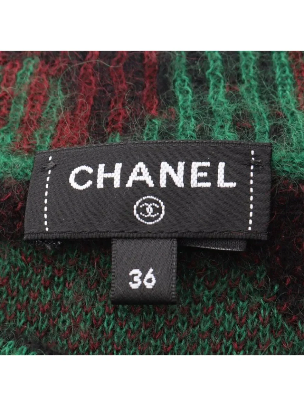 Chanel Knit CC Logo Button All Over Print Cashmere Sweater